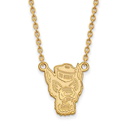 SS w/GP North Carolina State U Large Wolfpack Pendant w/Necklace
