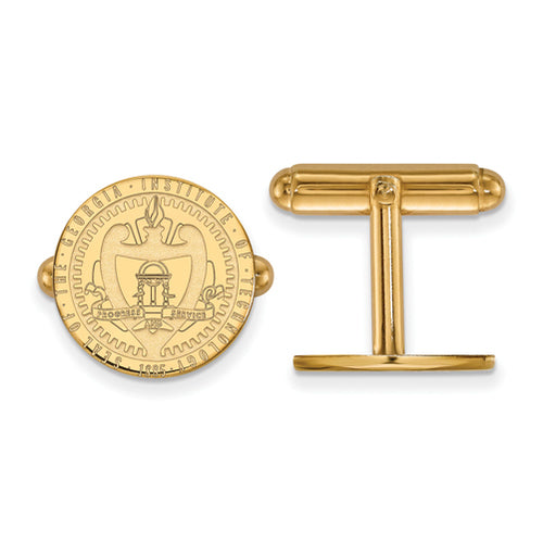 SS w/GP Georgia Institute of Technology Crest Cuff Links