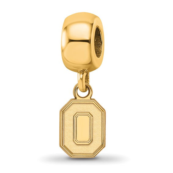 SS w/GP The Ohio State University Letter O XS Dangle Bead Charm