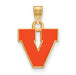 SS w/GP University of Virginia Small Enamel V Logo Pendant