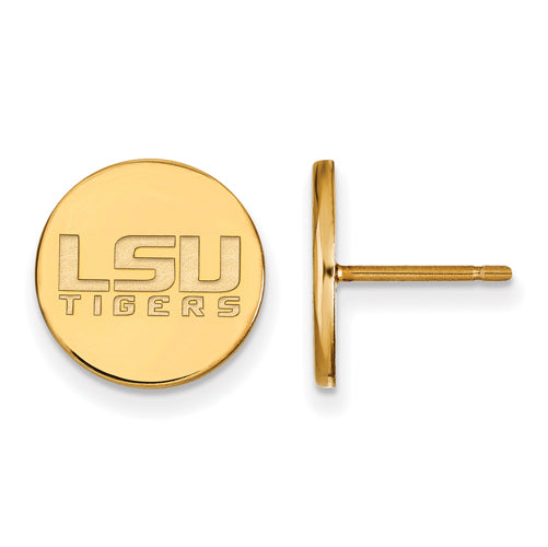 SS w/GP Louisiana State University Small Disc Earrings