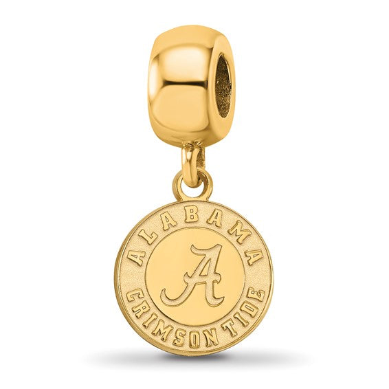Silver Gold-plated Univ of Alabama Crimson Tide Small Dangle Bead Charm