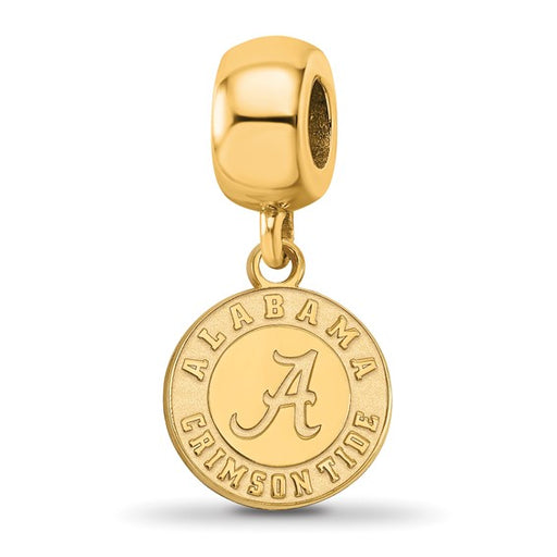 Sterling Silver Gold-plated LogoArt University of Alabama Crimson Tide Small Dangle Bead Charm
