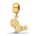 Sterling Silver Gold-plated LogoArt University of Mississippi Ole Miss Small Dangle Bead Charm