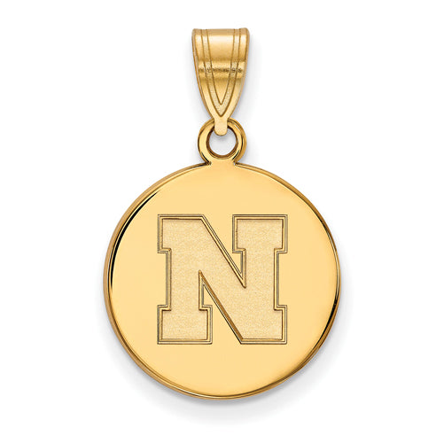 14ky University of Nebraska Medium Disc Pendant