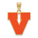 SS w/GP University of Virginia Large Enamel V Logo Pendant