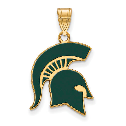 SS w/GP Michigan State University Large Enamel SpartanPendant