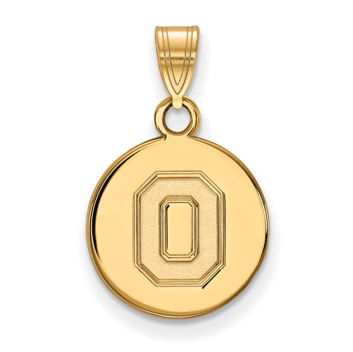 10ky Ohio State U Small Athletic "O" Disc Pendant