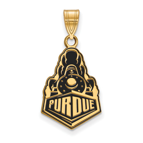 SS w/GP Purdue Large Train Logo Enamel Pendant