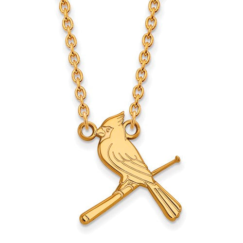 14ky MLB  St. Louis Cardinals Large Alternate Logo Pendant w/Necklace