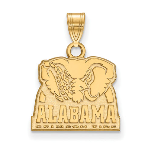 SS w/GP University of Alabama Small Elephant Pendant