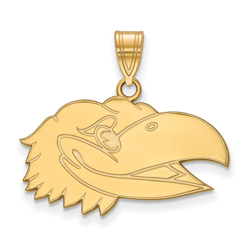 SS w/GP University of Kansas Medium Head Pendant