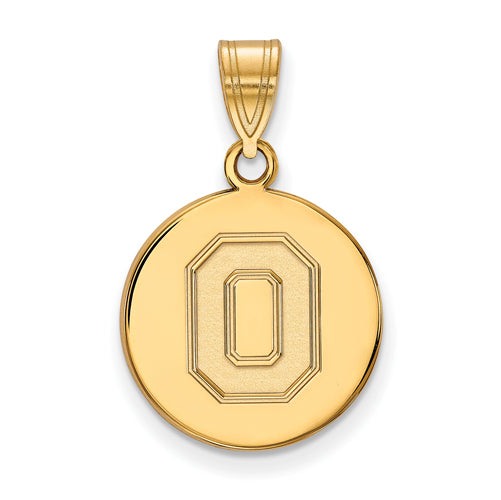 SS w/GP Ohio State U Medium Athletic "O" Disc Pendant