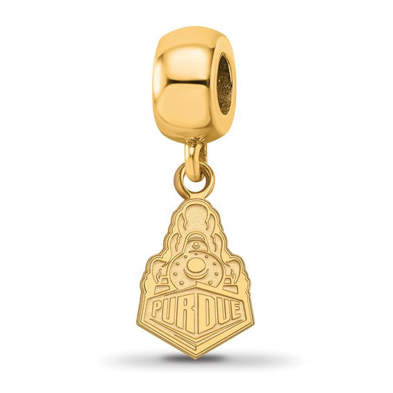 SS w/GP Purdue University Train Logo Small Dangle Bead Charm