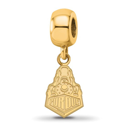 Sterling Silver Gold-plated LogoArt Purdue University Boilermakers Train Logo Small Dangle Bead Charm