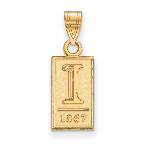 SS w/GP University of Illinois Small 1867 Pendant