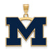 SS w/GP University of Michigan Large Blue Enamel Pendant