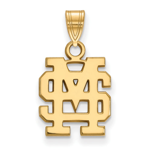 14ky Mississippi State University Small Interlocking MS Pendant