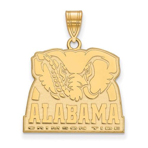SS w/GP University of Alabama Large Elephant Pendant