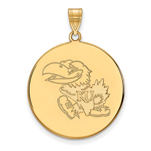 SS w/GP University of Kansas XL Disc Pendant