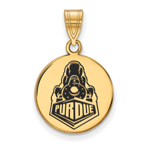 SS w/GP Purdue Medium Enamel Boilermaker Disc Pendant