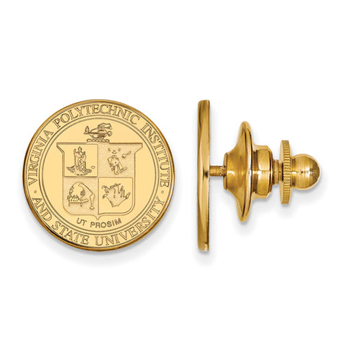 SS w/GP Virginia Tech Crest Lapel Pin