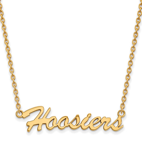 SS w/GP Indiana University Medium Pendant w/Necklace