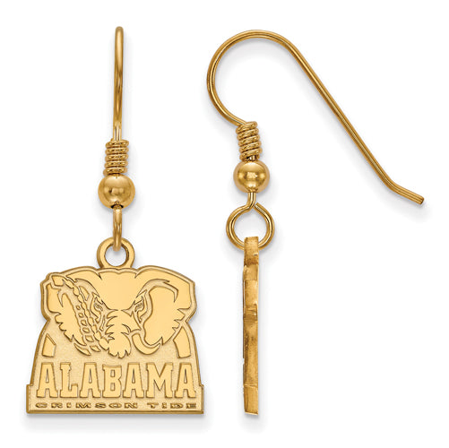 SS w/GP University of Alabama Small Dangle Earrings