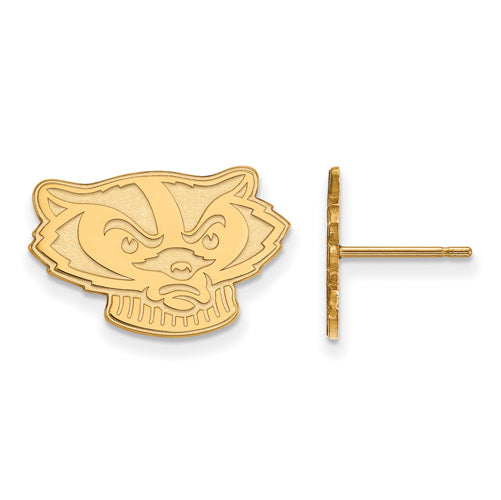 14ky University of Wisconsin Small Badgers Post Earrings