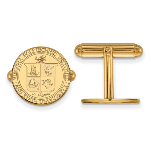 SS w/GP Virginia Tech Crest Cuff Links
