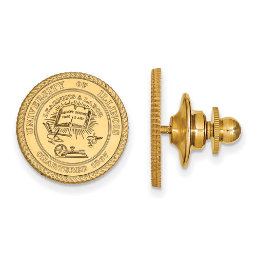 14ky University of Illinois Crest Lapel Pin