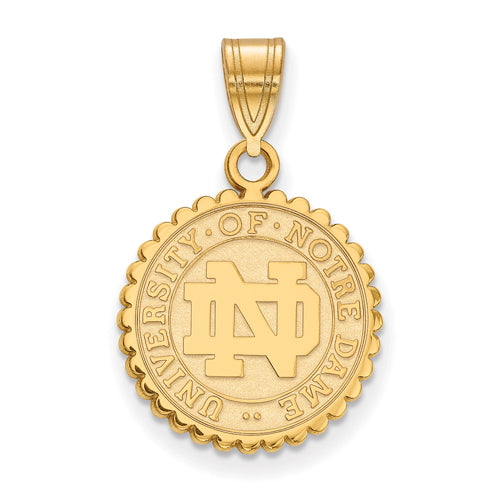 14ky University of Notre Dame Medium Crest Pendant