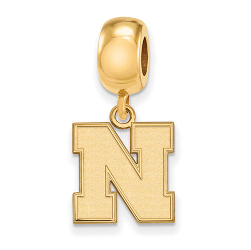 SS w/GP University of Nebraska Small Bead Charm