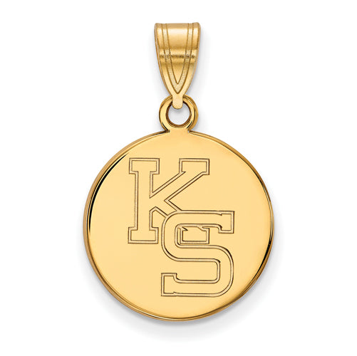 14ky Kansas State University Medium Disc Pendant