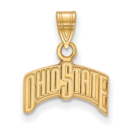SS w/GP Ohio State U Small "OHIO STATE" Pendant