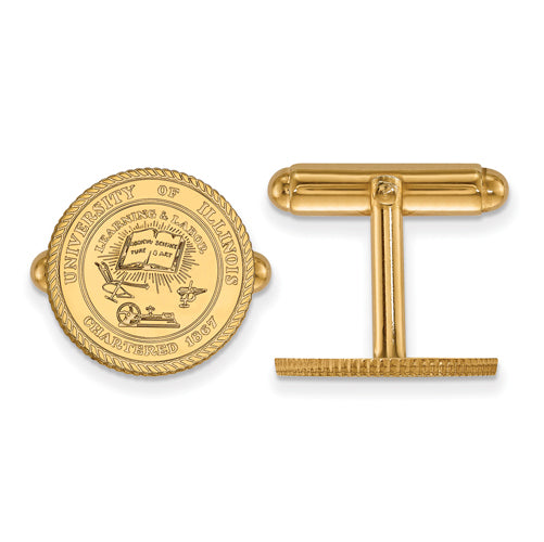 SS w/GP University of Illinois Crest Cuff Links