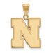 SS w/GP University of Nebraska Medium Logo Pendant