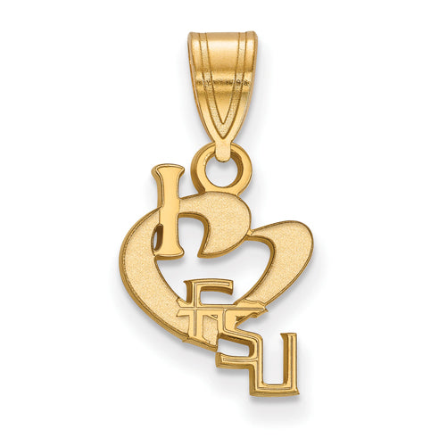 SS w/GP Florida State University Small I Heart F-S-U Pendant