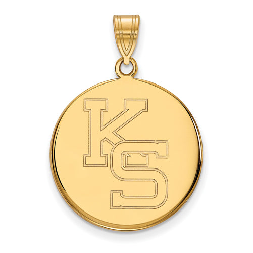 SS w/GP Kansas State University Large Disc Pendant