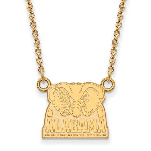 SS w/GP University of Alabama Small Elephant Pendant w/Necklace