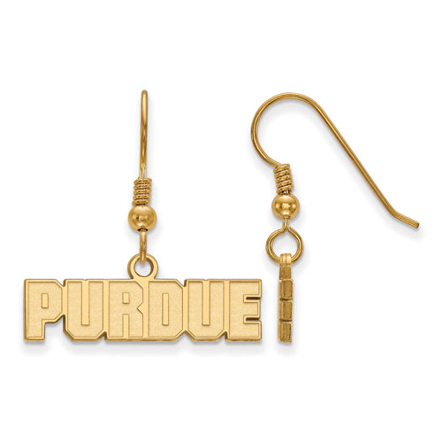 SS w/GP Purdue XS Block Type Dangle Earrings