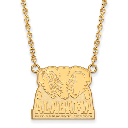 SS w/GP University of Alabama Large Elephant Pendant w/Necklace