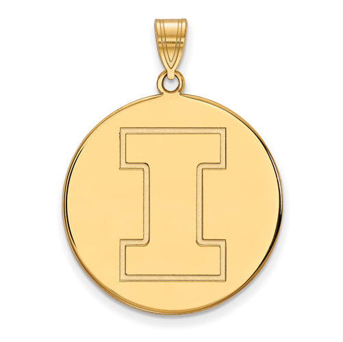 14ky University of Illinois XL Disc Pendant