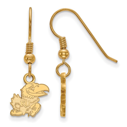 SS w/GP University of Kansas XS Full Body Right Dangle Earrings
