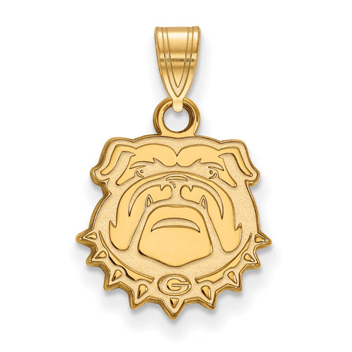 14ky University of Georgia Small Bulldog Face Pendant