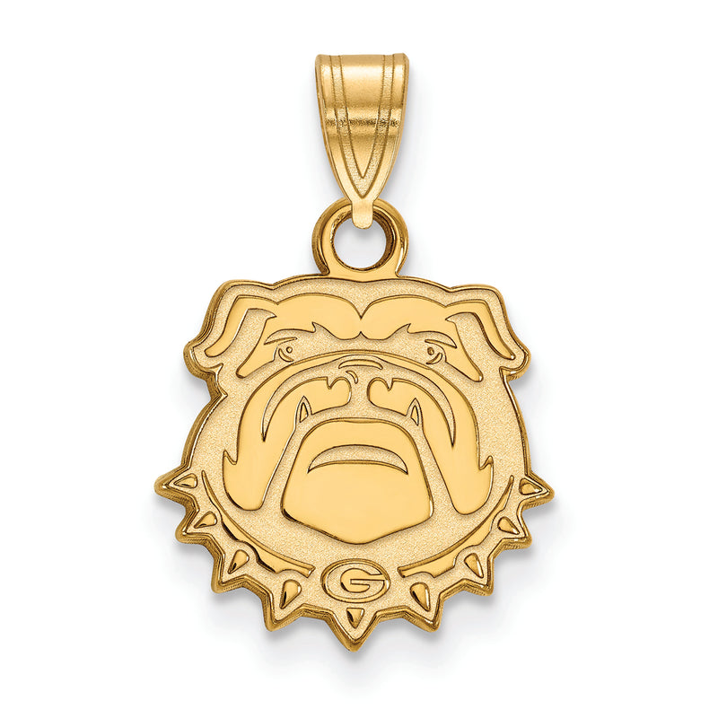 10ky University of Georgia Small Bulldog Face Pendant