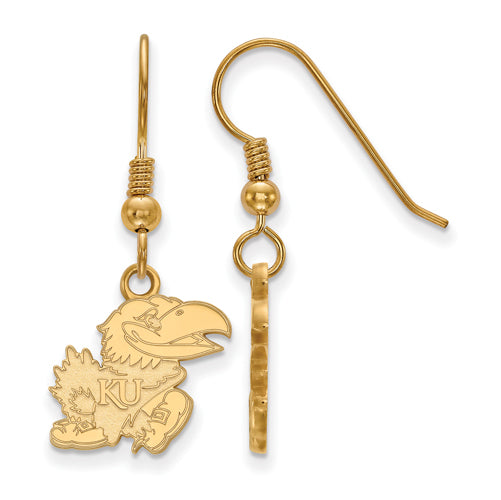 SS w/GP University of Kansas Small Full Body Right Dangle Earrings