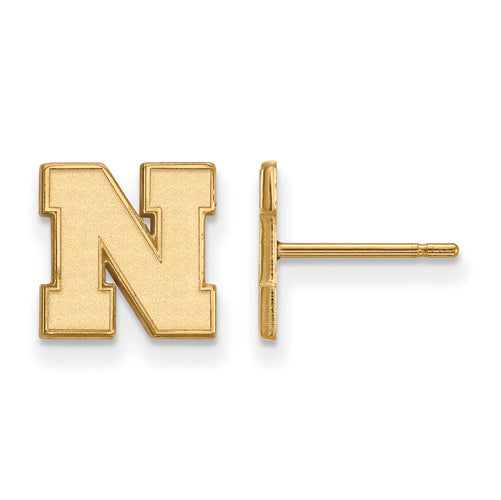 14ky University of Nebraska XS Post Letter N  Earrings