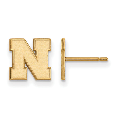 SS w/GP University of Nebraska XS Post Letter N  Earrings