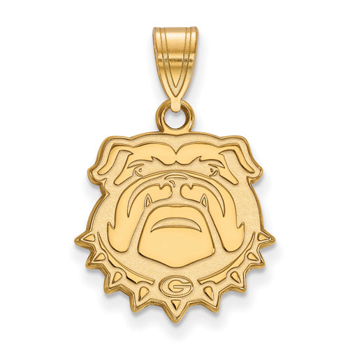 10ky University of Georgia Medium Bulldog Face Pendant